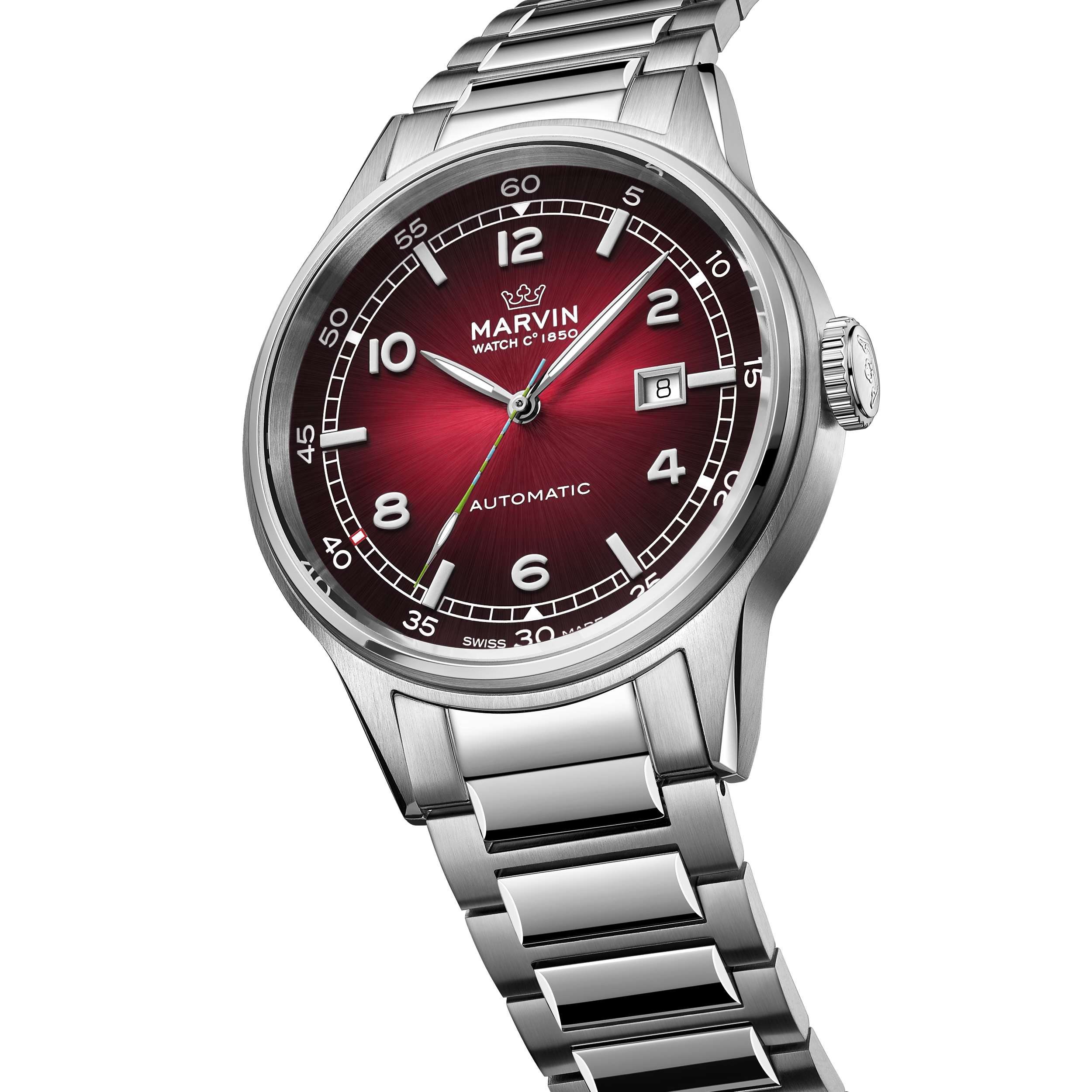 Marvin Origin 44mm Burgundy Red Dial Men's Watch M108.14.99.11