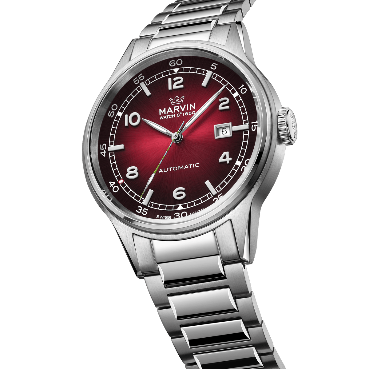 Marvin Origin 44mm Burgundy Red Dial Men's Watch M108.14.99.11