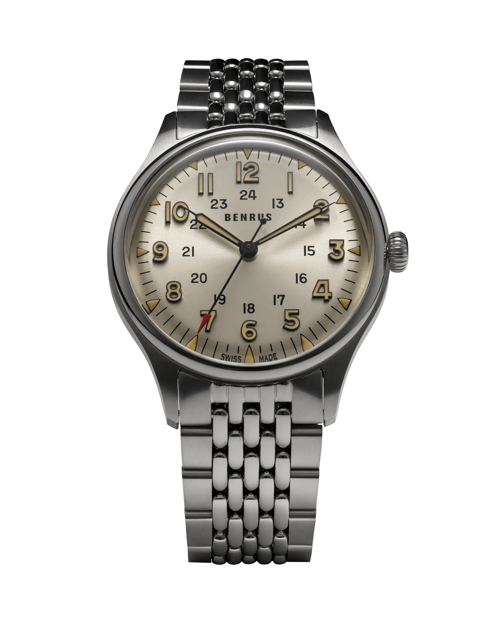 Benrus #3061 BOR 39.5mm Silver Dial Men's Watch 3061-SS-S-039-03