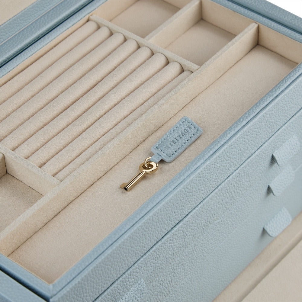 WOLF Heritage London Medium Jewelry Box Ice Blue 315117