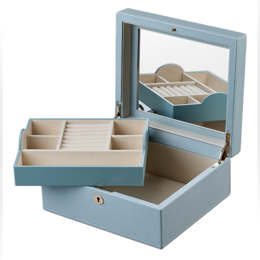 WOLF Heritage London Square Jewelry Box Ice Blue 315217