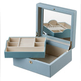 WOLF Heritage London Square Jewelry Box Ice Blue 315217