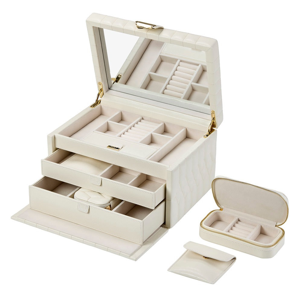 WOLF Lauren Medium Jewelry Box Ivory 349752