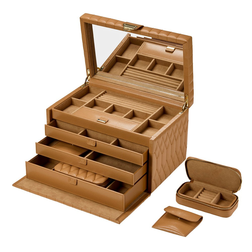 WOLF Lauren Large Jewelry Box Caramel 349807