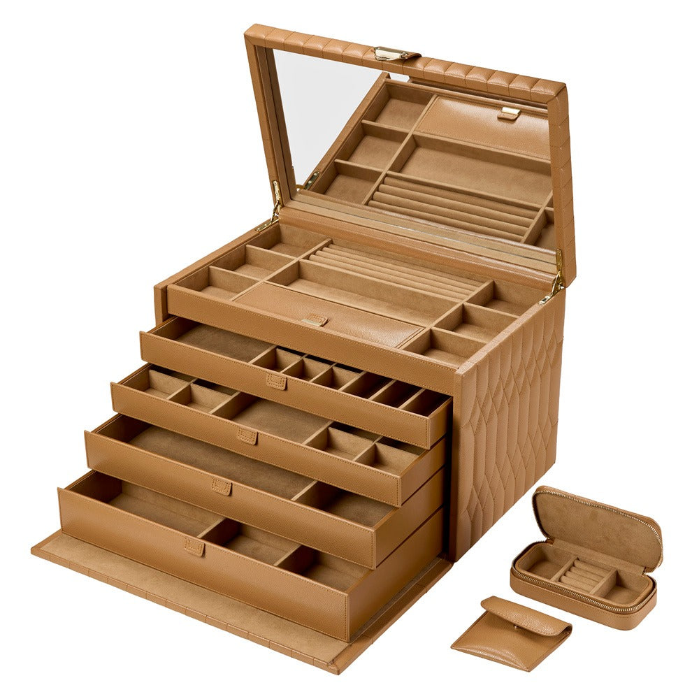 WOLF Lauren Extra Large Jewelry Box Caramel 349907