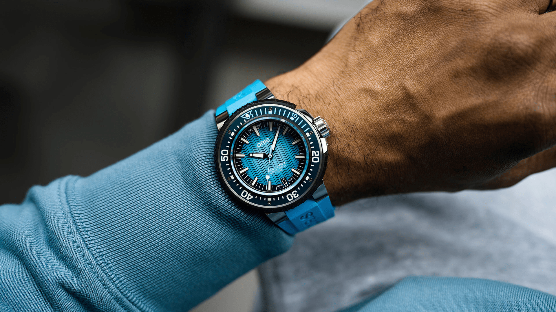 Oris Aquis Pro 4000M Titanium Blue Men's Watch 01 400 7777 7155-Set