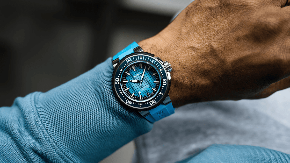 Oris Aquis Pro 4000M Titanium Blue Men's Watch 01 400 7777 7155-Set