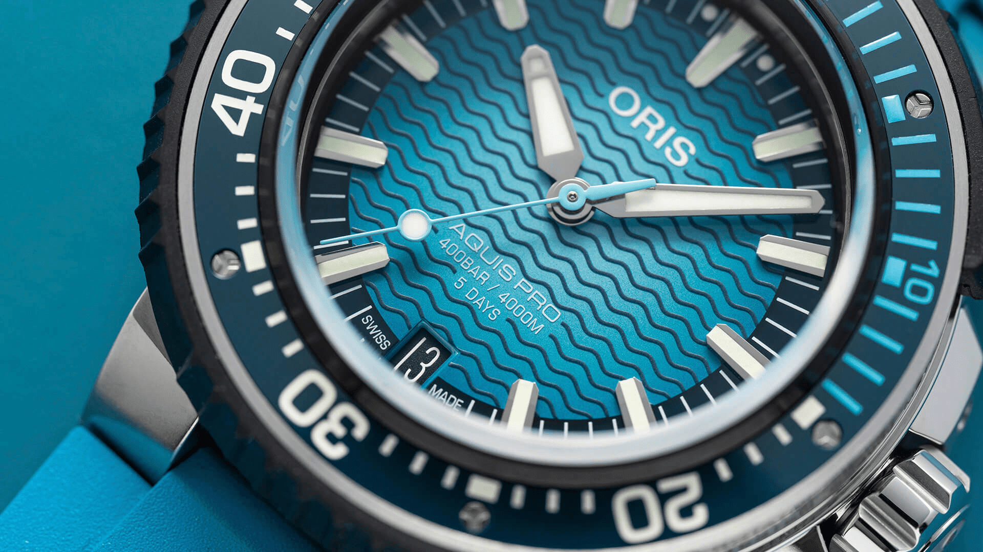 Oris Aquis Pro 4000M Titanium Blue Men's Watch 01 400 7777 7155-Set