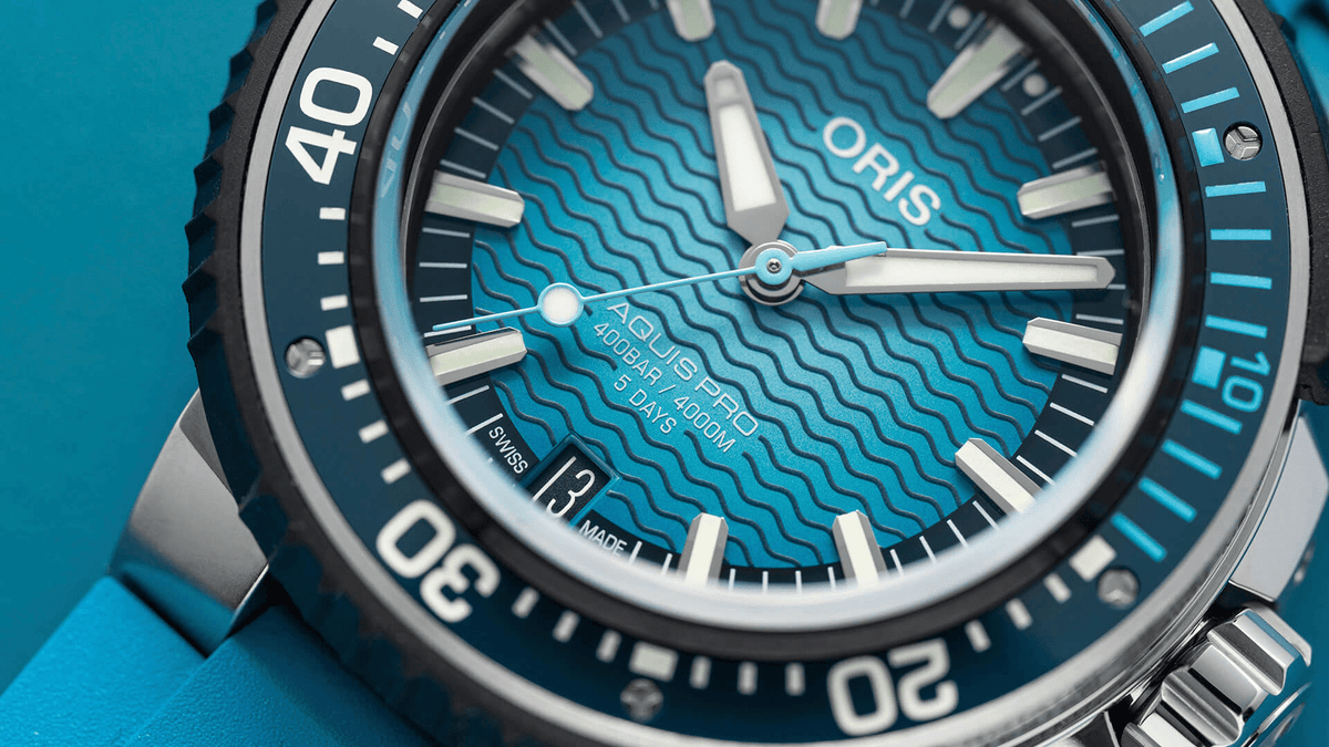 Oris Aquis Pro 4000M Titanium Blue Men's Watch 01 400 7777 7155-Set
