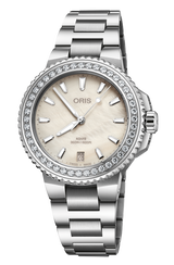 Oris Aquis Date Diamonds 36.5mm White Dial Women's Watch 01 733 7792 4956-07 8 19 05P