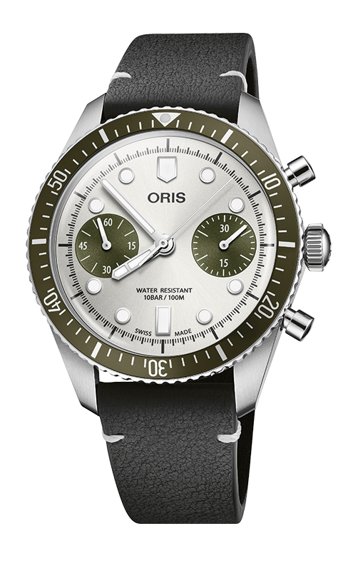 Oris Divers Sixty-Five Chronograph 40mm Silver Dial Men's Watch 01 771 7791 4051-07 6 20 01