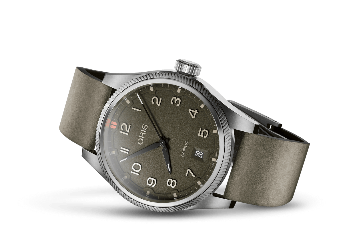 Oris ProPilot Date 41mm Green Dial Men's Watch 01 733 7805 4167-07 6 20 16LC