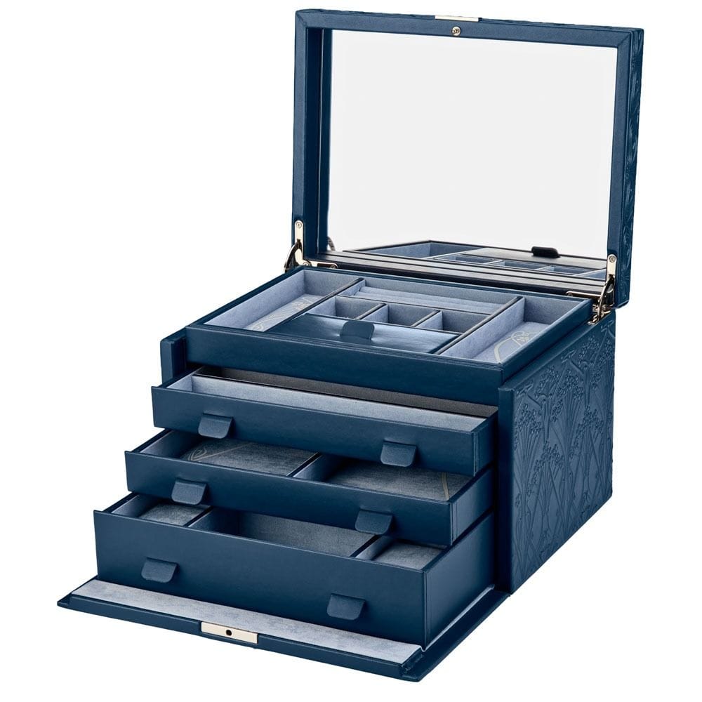 WOLF X LIBERTY All Over Ianthe Large Jewelry Box - Navy 381017