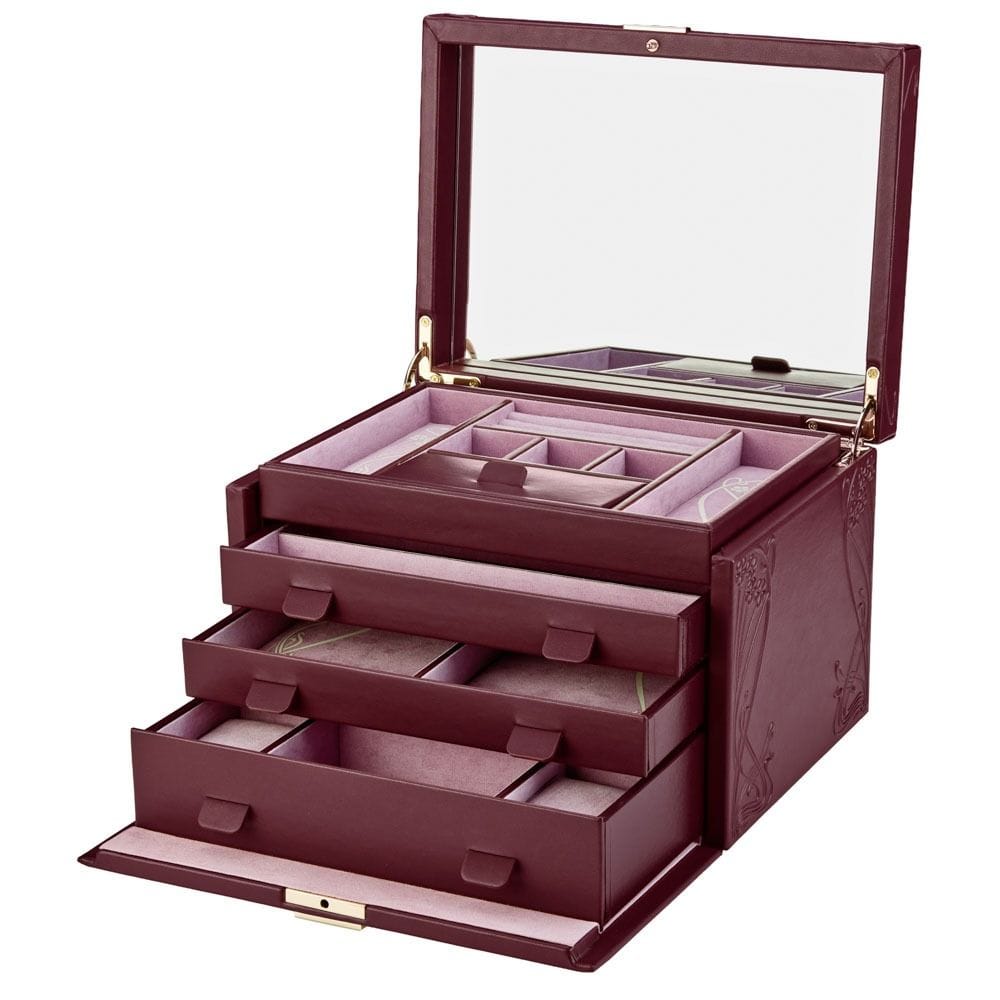 WOLF X LIBERTY Ianthe Large Jewelry Box - Burgundy 381027