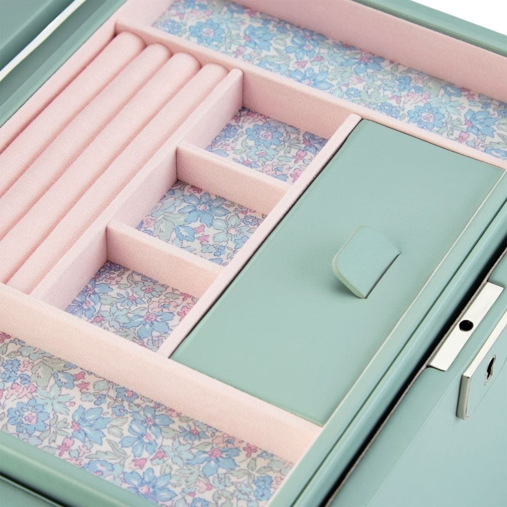 WOLF x LIBERTY Julia Interior Print Large Jewelry Box - Sage Green 381051