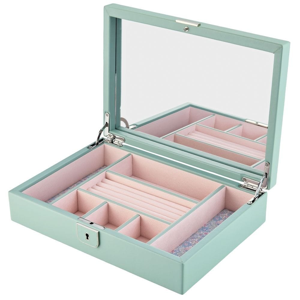 WOLF X LIBERTY Julia Interior Print Medium Jewelry Box - Sage Green 381151