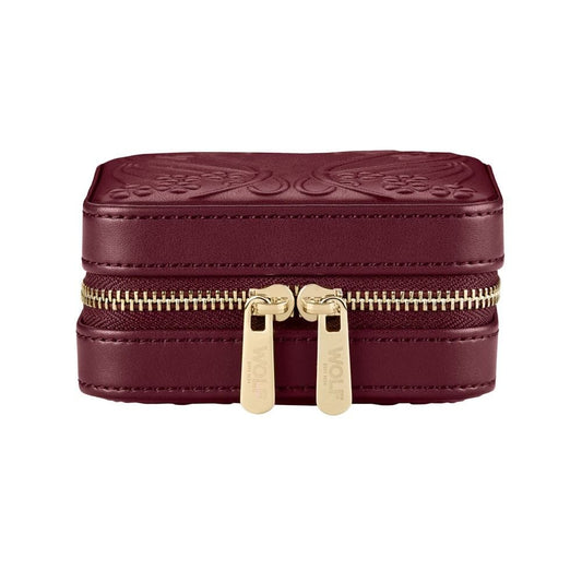 WOLF X LIBERTY Ianthe Small Travel Jewelry Zip Case - Burgundy 381327