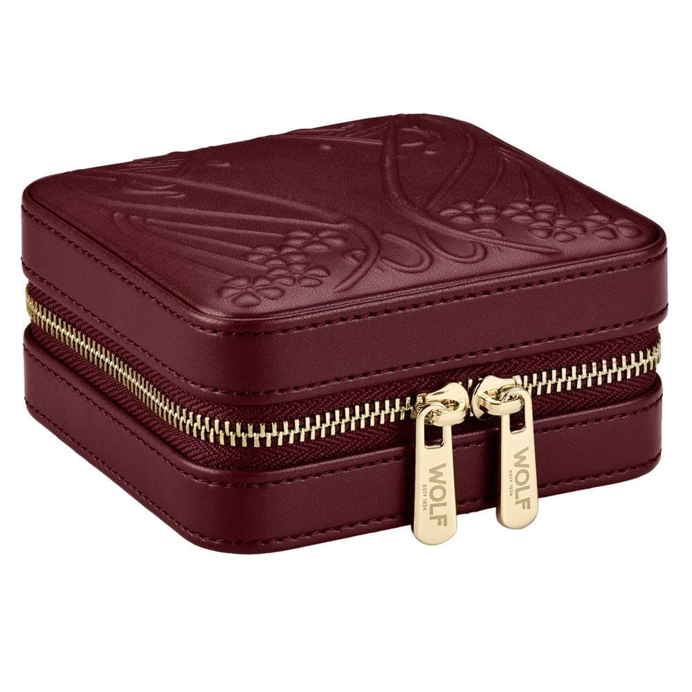 WOLF X LIBERTY Ianthe Small Travel Jewelry Zip Case - Burgundy 381327