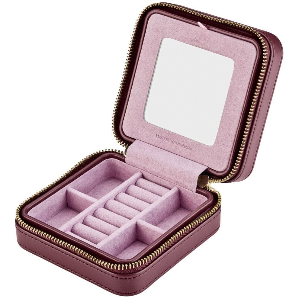 WOLF X LIBERTY Ianthe Small Travel Jewelry Zip Case - Burgundy 381327