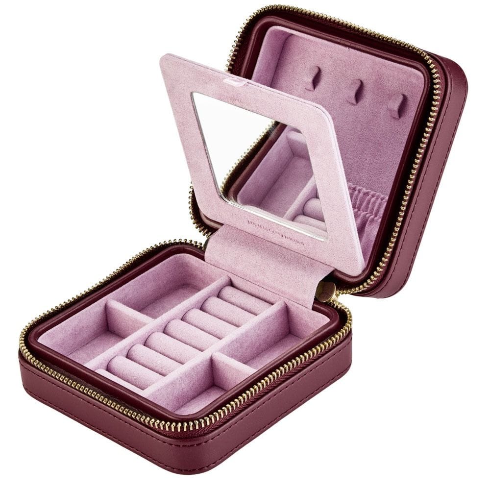 WOLF X LIBERTY Ianthe Small Travel Jewelry Zip Case - Burgundy 381327