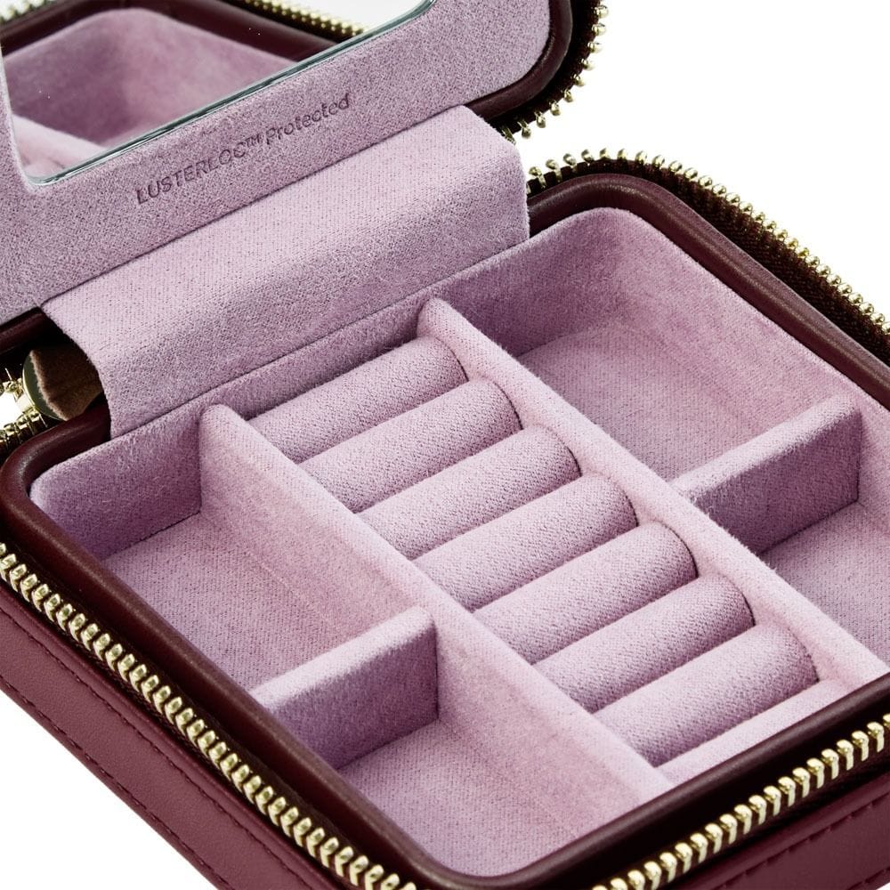 WOLF X LIBERTY Ianthe Small Travel Jewelry Zip Case - Burgundy 381327