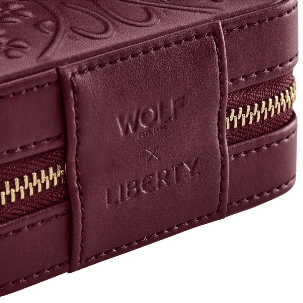 WOLF X LIBERTY Ianthe Small Travel Jewelry Zip Case - Burgundy 381327