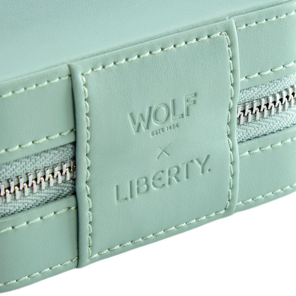 WOLF X LIBERTY Julia Interior Print Small Travel Jewelry Zip Case - Sage Green 381351