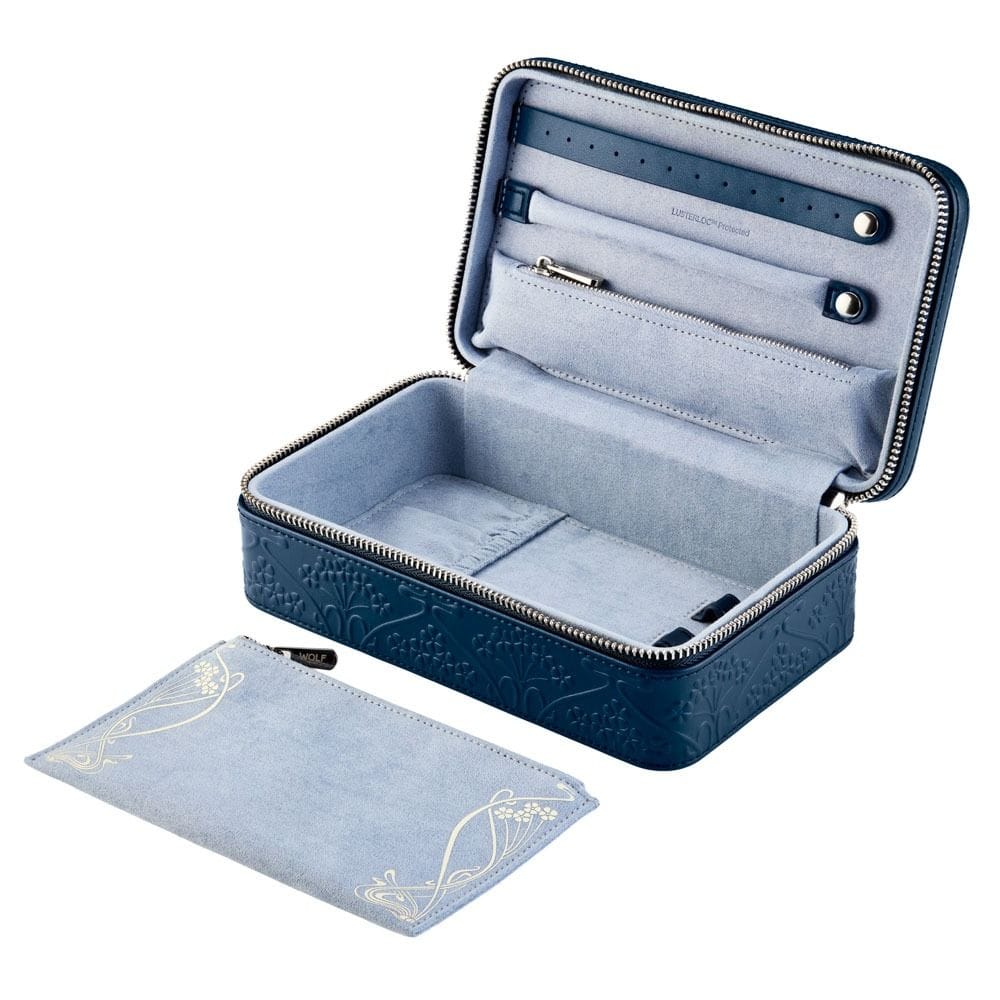 WOLF X LIBERTY All Over Ianthe Medium Jewelry Zip Case - Navy 381217