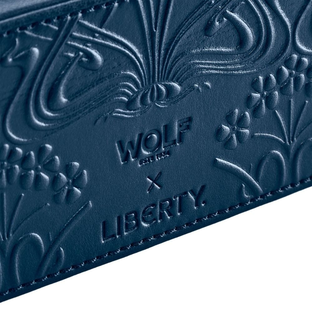 WOLF X LIBERTY All Over Ianthe Medium Jewelry Zip Case - Navy 381217