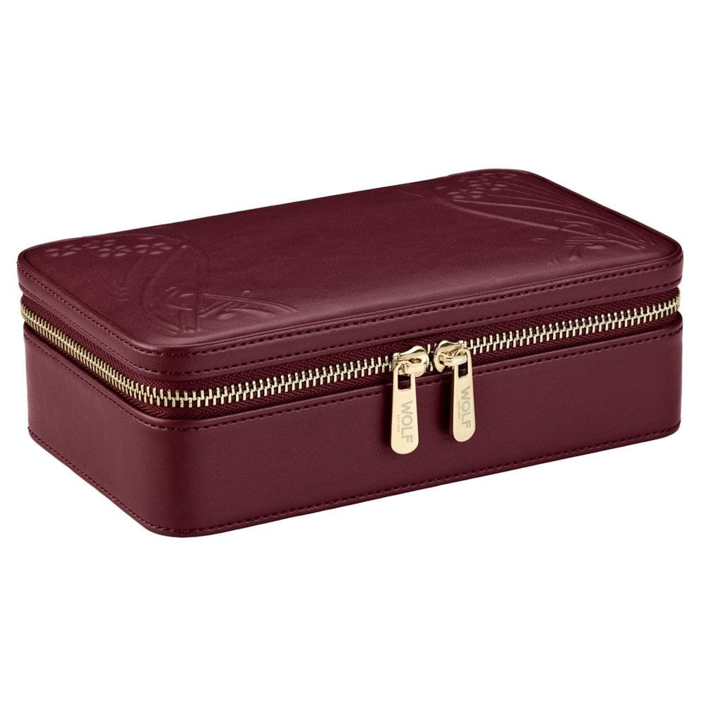 WOLF X LIBERTY Ianthe Medium Jewelry Zip Case - Burgundy 381227