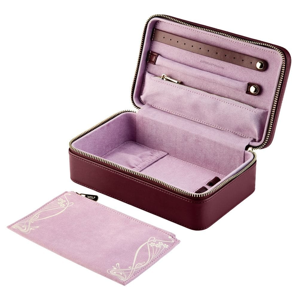 WOLF X LIBERTY Ianthe Medium Jewelry Zip Case - Burgundy 381227