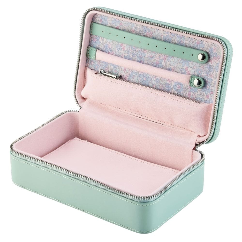 WOLF X LIBERTY Julia Interior Print Medium Jewelry Zip Case - Sage Green 381251