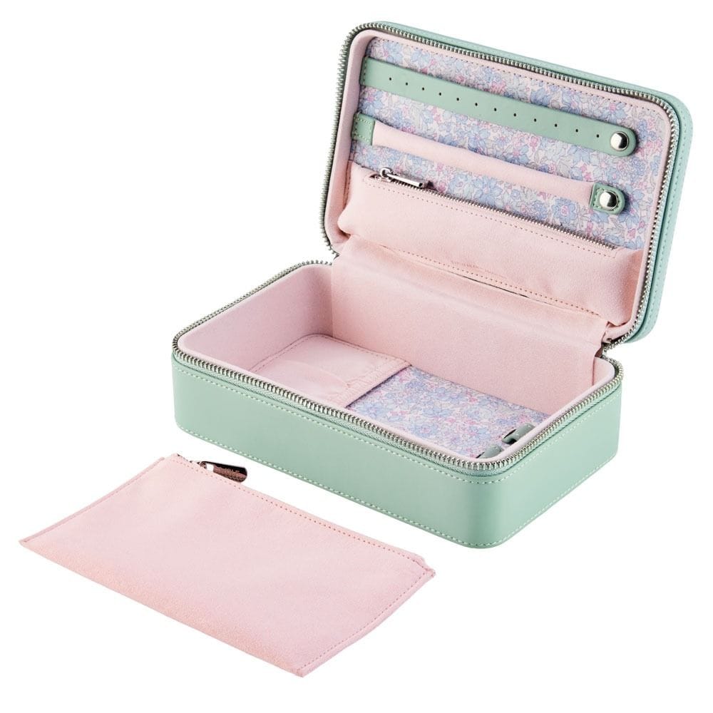 WOLF X LIBERTY Julia Interior Print Medium Jewelry Zip Case - Sage Green 381251