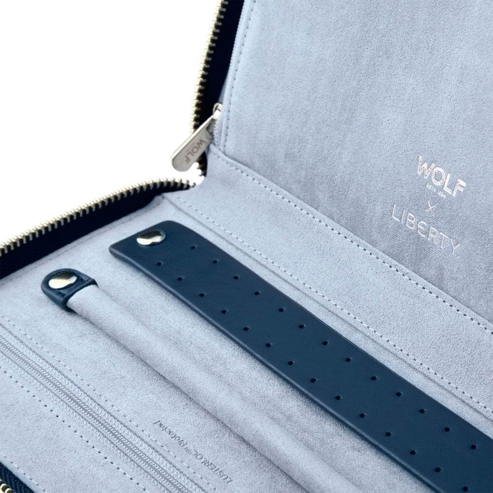 WOLF X LIBERTY All Over Ianthe Travel Jewelry Portfolio - Navy 381417