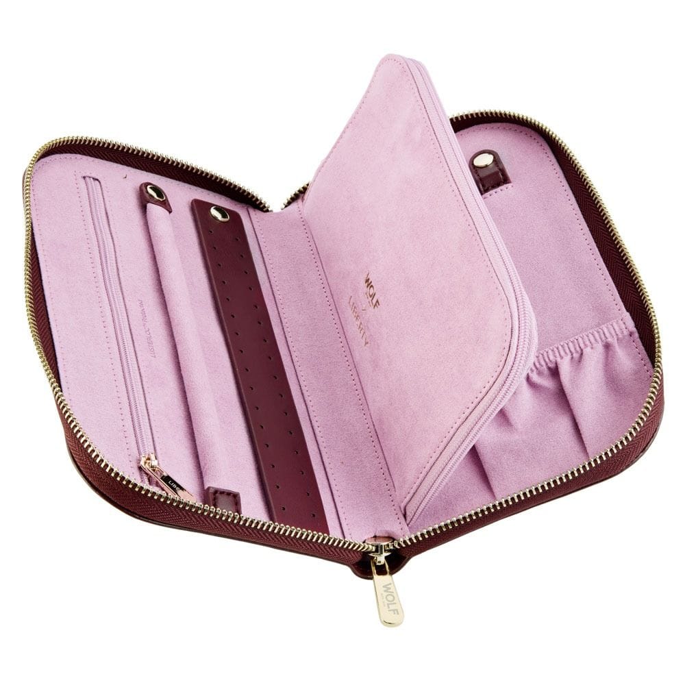 WOLF X LIBERTY Ianthe Travel Jewelry Portfolio - Burgundy 381427