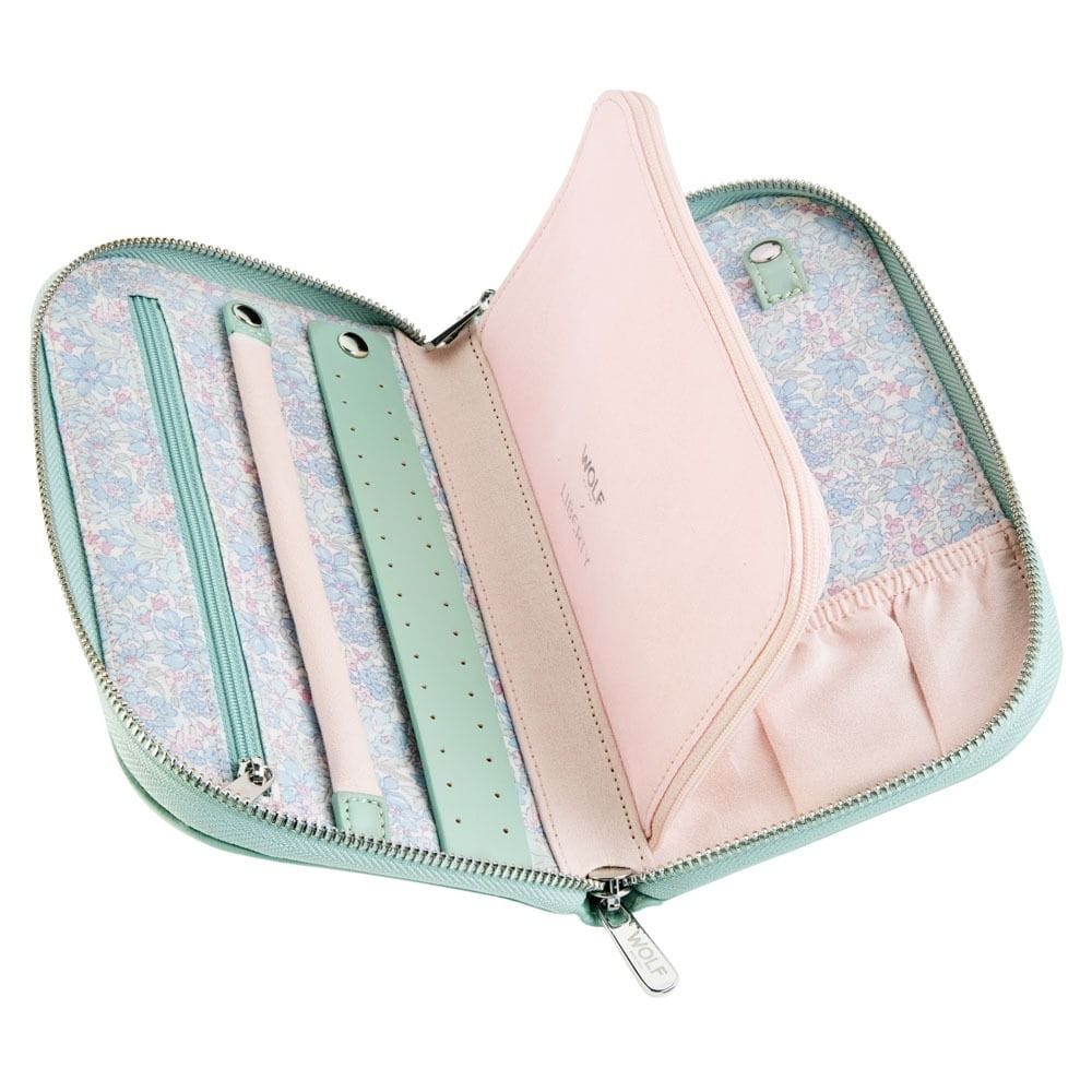 WOLF X LIBERTY Julia Interior Print Travel Jewelry Portfolio - Sage Green 381451