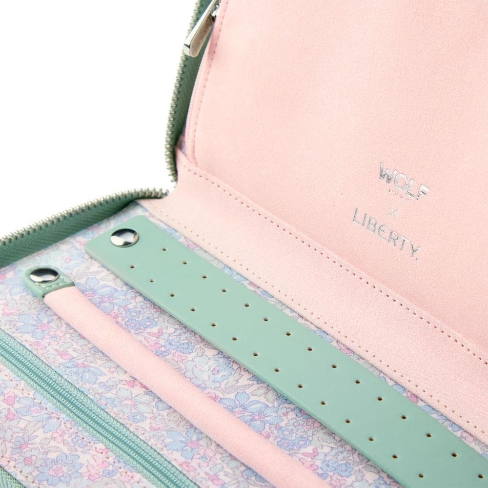 WOLF X LIBERTY Julia Interior Print Travel Jewelry Portfolio - Sage Green 381451