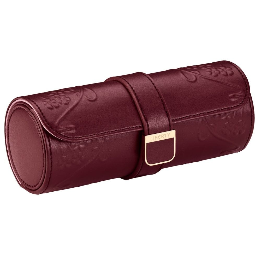 WOLF X LIBERTY Ianthe Triple Watch Roll - Burgundy 381527
