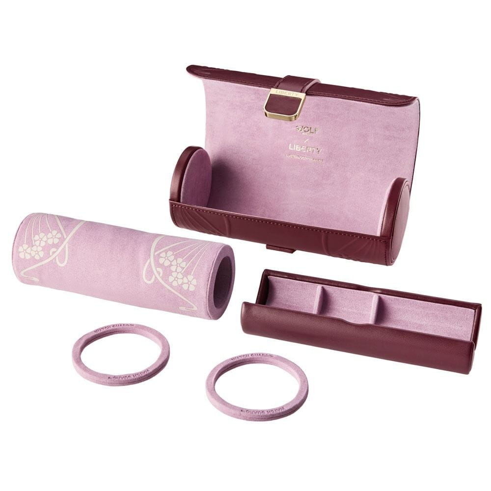 WOLF X LIBERTY Ianthe Triple Watch Roll - Burgundy 381527