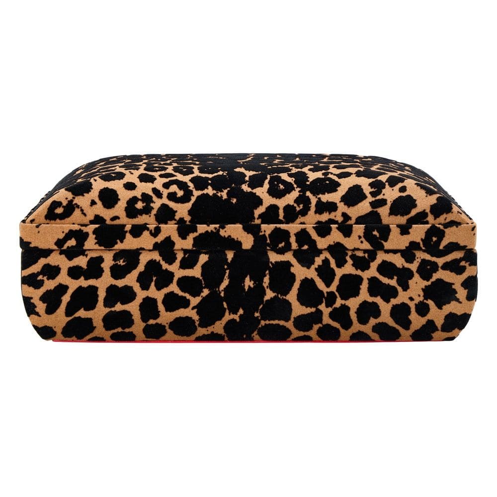 WOLF Savanna Leopard Print Medium Jewelry Box Tan/Black 395010