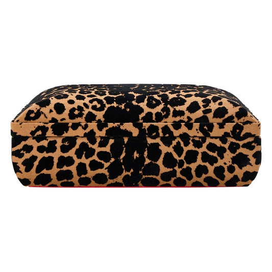 WOLF Savanna Leopard Print Medium Jewelry Box Tan/Black 395010