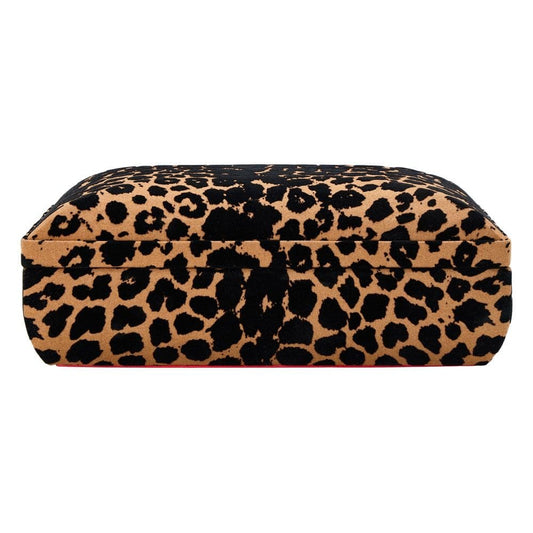 WOLF Savanna Leopard Print Medium Jewelry Box Tan/Black 395010