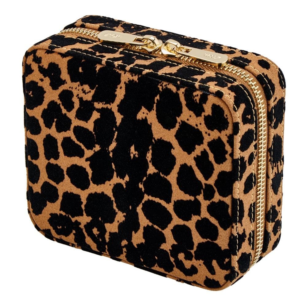 WOLF Savanna Leopard Print Jewelry Zip Case Tan/Black 395011