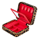 WOLF Savanna Leopard Print Jewelry Zip Case Tan/Black 395011