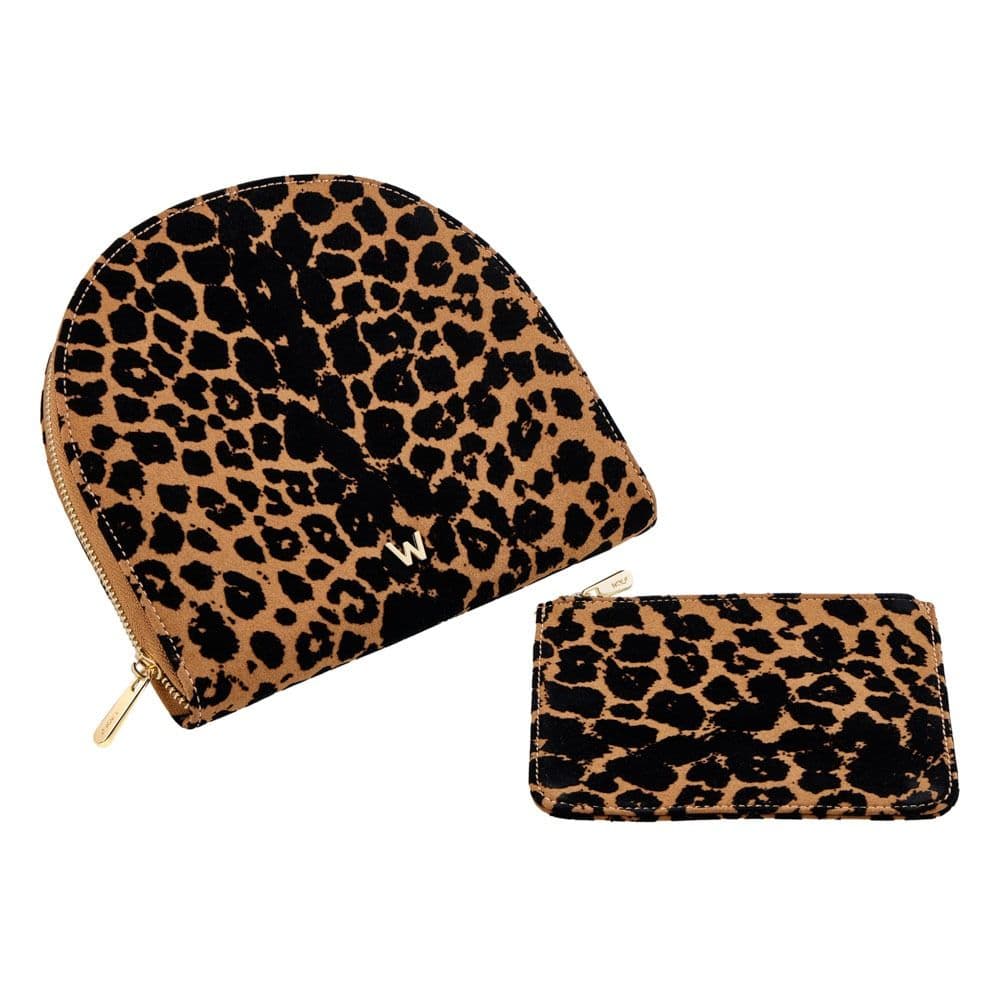WOLF Savanna Leopard Print Jewelry Portfolio Tan/Black 395012