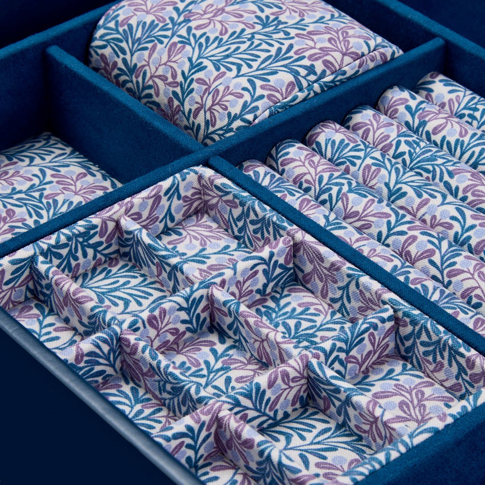 WOLF x Fiona Howard Sophia Jewelry Box with Window Indigo Fruit Botanical 399417