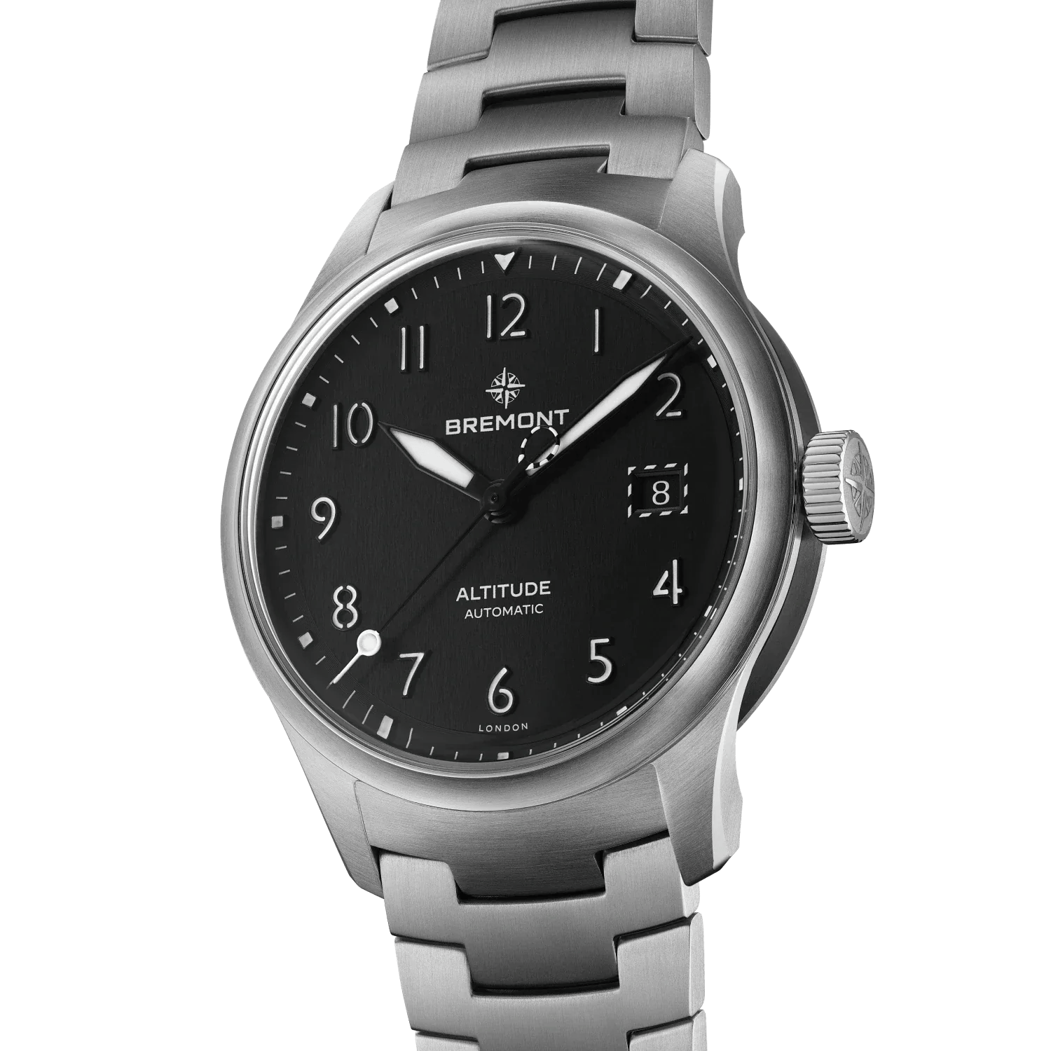 Bremont Altitude 39mm Date Black Dial Steel Men's Watch ALT39-DT-SS-BK-B