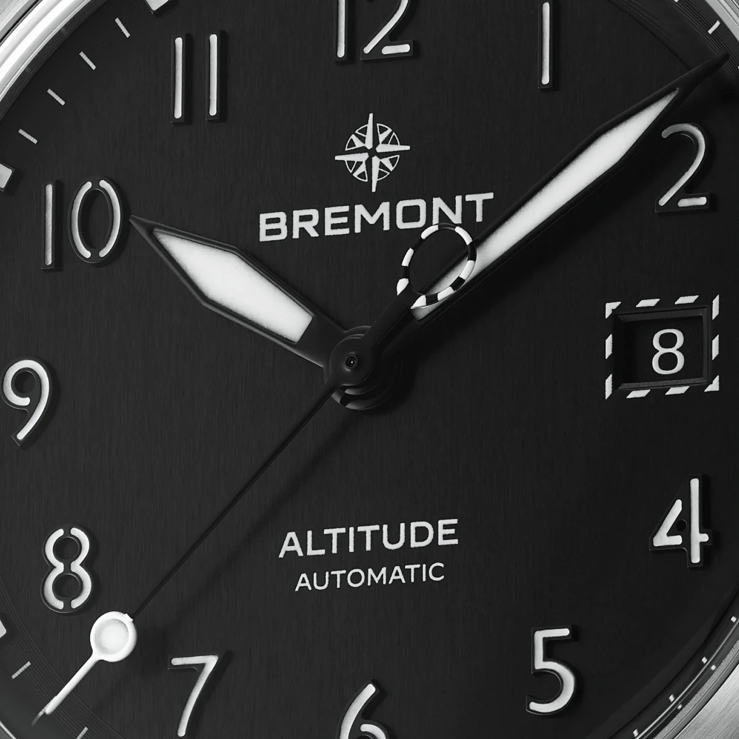 Bremont Altitude 39mm Date Black Dial Steel Men's Watch ALT39-DT-SS-BK-B