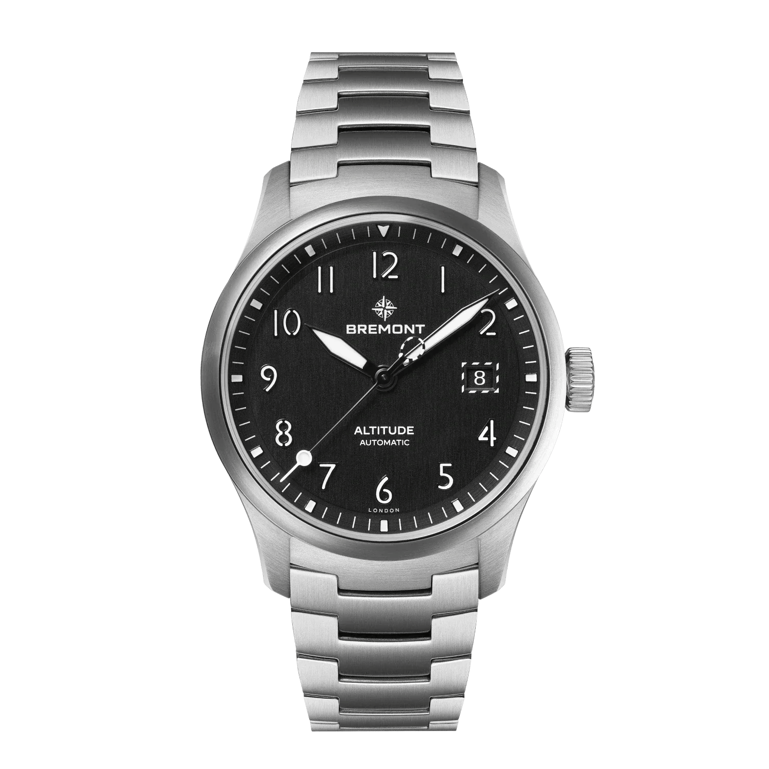Bremont Altitude 39mm Date Black Dial Steel Men's Watch ALT39-DT-SS-BK-B