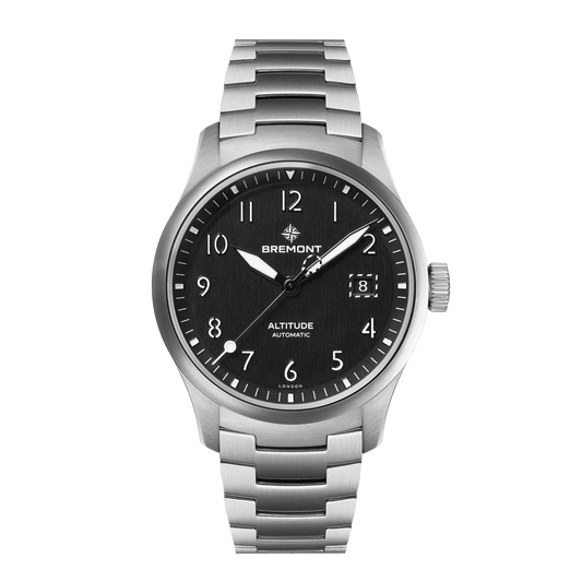 Bremont Altitude 39mm Date Black Dial Steel Men's Watch ALT39-DT-SS-BK-B